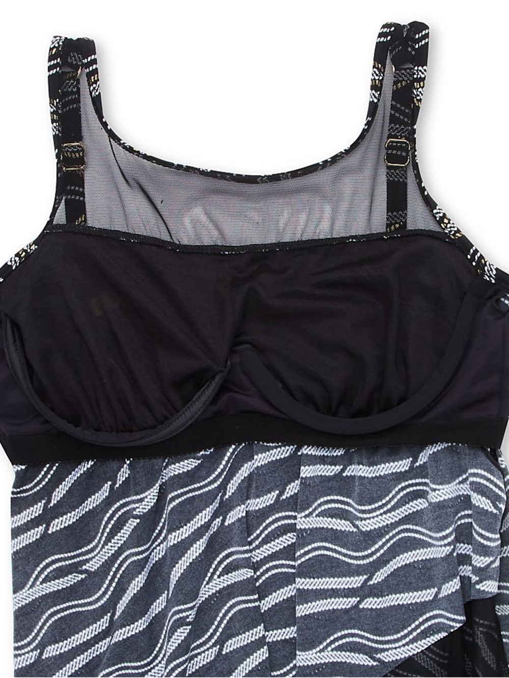 Miraclesuit Women's Linked In Mirage Underwire Mesh Tankini Top 2 Pc Set 10 DD - Picture 5 of 10